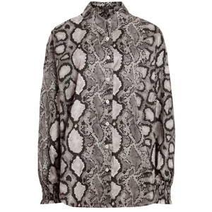 AllSaints Charli Snake Print Long Sleeve Shirt